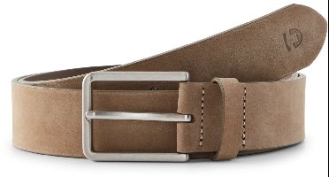 Tom Tailor Denim - Lederen riem met vierkante gesp - Maat 105 - beige