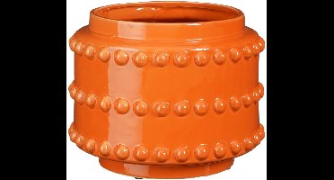 Mica Decorations Boaz Bloempot - H19 x Ø22 cm - Keramiek - Oranje