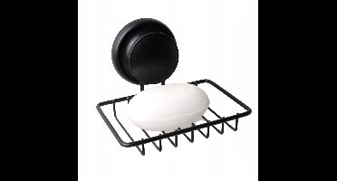 Zwarte Wandzeepbakje met Zuignap - Zonder Boren - Loft Design