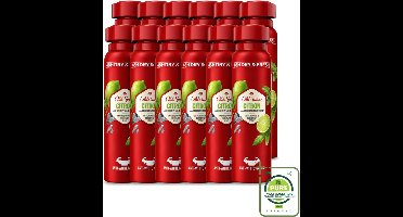 12 x Old Spice – Deospray – Citron – 150 ml - Grootverpakking - Vaatwasstrips - Citroen Deodorant - Citroen Geur - Citroen Deospray - Citroen Geur Spray - Citroen Geur Voor Mannen