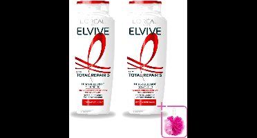 2 x L’Oréal Paris Elvive – Shampoo – Total Repair 5 – Herstellend – 250 ml - Bulkverpakking - Beschadigd haar - Douchemop - Droog haar