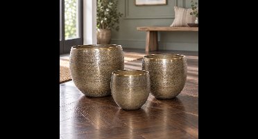 Hoppa! - Vazenset - Ronde , 3-delig - Goud - 45 x 45 x 42 cm (B x D x H)