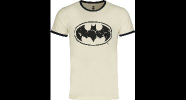 Batman Logo Unisex Ringer T-shirt - gebroken wit - 3XL