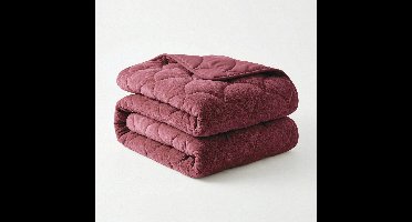 Zydante Dekbed Zonder Overtrek Velvet Chenille - Hoesloos Dekbed - Wasbaar Dekbed - Zachte Fluweel Look - Burgundy - 240x200