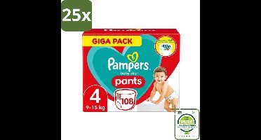 25 x Pampers - Baby-Dry Pants - Luierbroekjes - Maat 4 (9-15 kg) - Comfort Fit - 108 Luiers - Grootverpakking - Vaatwasstrips - Baby Luier - Baby Droge Huid - Snel Verschonen - Luier Voor Baby - Luier Maat 4