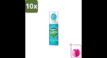 10 x Happy Earth – Deodorant Spray – 100% Natuurlijk Cedar Lime – 100 ml - Bulkverpakking - Deodorant spray - Douchemop - Fris geur