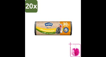 20 x Swirl – Afvalzakken – 30 L – Trekband – 12 zakken - Bulkverpakking - Pedaalemmerzakken - Douchemop - Trekband