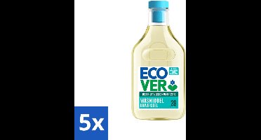 5 x Ecover - Vloeibaar Wasmiddel - Universeel - Kamperfoelie & Jasmijn - 1 L - 28 Wasbeurten - Voordeelverpakking - 5 stuks