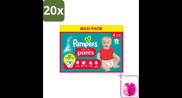 20 x Pampers - Baby-Dry Pants - Luierbroekjes - Maat 4 (9-15 kg) - Extra Droog - 90 Luiers - Bulkverpakking - Baby luier - Douchemop - Droge luier
