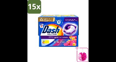 15 x Dash - Lenor Collectie - Wasmiddel Capsules - All-in-1 Pods - Witte en Gekleurde Was - Gemberlelie & Guava - 17 Wasbeurten - Bulkverpakking - Wasmiddel capsules - Douchemop - Wasmiddel pod