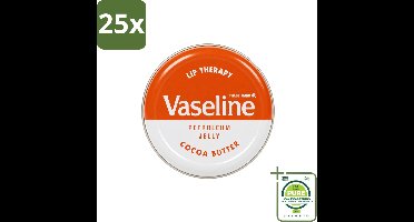 25 x Vaseline - Lip Therapy - Lippenbalsem - Cocoa Butter - 20 g - Grootverpakking - Vaatwasstrips - Lippenbalsem - Droge Lippen - Cacaoboter - Hydratatie - Lippen Verzorging