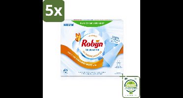 5 x Robijn Classics - Stralend Wit - Wasmiddeldoekjes - 16 Wasstrips - Grootverpakking - Vaatwasstrips - Wasmiddeldoekjes - Stralend Wit - Wasdoekjes - Robijn - Wasverzachter