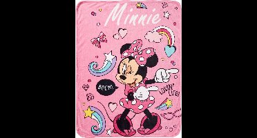 Minnie Mouse fleece deken - roze - Disney Minnie Mouse plaid - 140 x 100 cm.