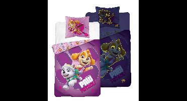 Glow in the dark dekbedovertrek - call the Paw Patrol - katoen - eenpersoons - 140x200 + 70x80 cm