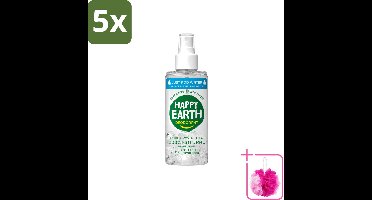 5 x Happy Earth – Deodorant Just-Add-Water Spray – 100% Natuurlijk Unscented – 100 ml - Bulkverpakking - Natuurlijke deodorant - Douchemop - Geurloze deodorant