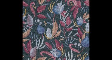 BLOEMEN EN BLADEREN BEHANG | Decoratief - Grijs Blauw Rose Groen Geel - Living Walls CosmoLiving