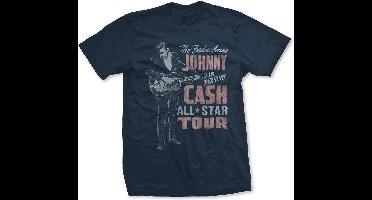Johnny Cash - All Star Tour Heren T-shirt - L - Blauw