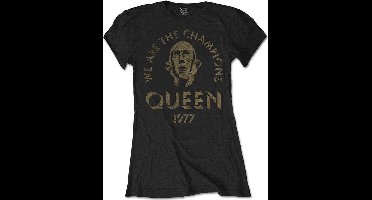 Queen - We Are The Champions Dames T-shirt - M - Zwart