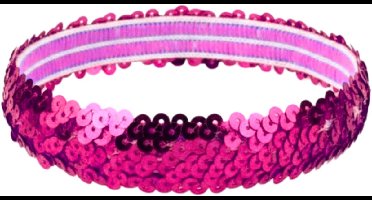 Pailletten Haarband - Roze - One Size Elastiek - Volwassenen - Unisex - Per Stuk