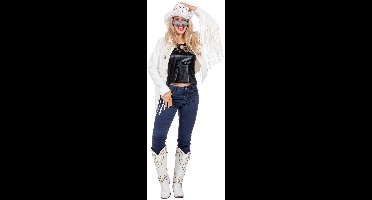 Witte Western Franje Jas Rodeo Festival Vrouw
