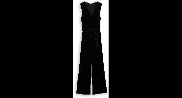Tom Tailor Denim - Relaxed jumpsuit van fluweel - Maat XS - deep black