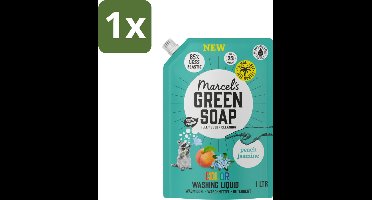 Marcel's Green Soap - Vloeibaar Wasmiddel - Kleur - Navulling - Perzik & Jasmijn - Effectief & natuurlijk - 23 Wasbeurten - 1 liter - 1 stuk