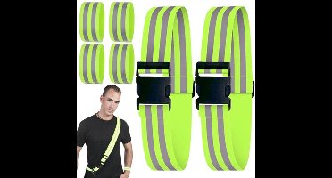 KARZO - Reflecterende riemset, reflecterende band, hoge zichtbaarheid, reflecterende armbanden voor hardlopers, reflectorband met klittenbandsluiting voor fietsen, wandelen, joggen, wandelen