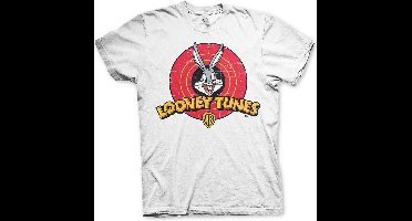 Looney Tunes Heren Tshirt -S- Distressed Logo Wit