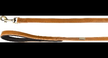 Flamingo Lyabo Hondenriem - Handvat neopreen - Cognac - Breedte 15 mm - Lengte 100 cm