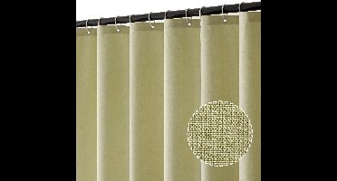 Boraboi® Waterafstotend en Schimmelwerend Douchegordijn van Luxe Polyester met Linnentextuur en 12 Ringen, Limoengroen, 180 x 200 cm