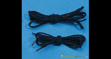 Elastische schoenveters extra fijn 3 mm zwart - 65 cm (2 paar)