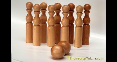 Kegelspel in hout : 30 cm (9 kegels) en 2 ballen