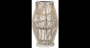 Clayre & Eef Windlicht Grijs Hout
