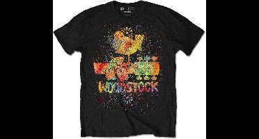 Woodstock - Splatter Heren T-shirt - XL - Zwart