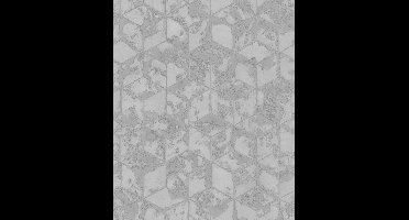 Reflets dessin grijs vierkantjes (vliesbehang, grijs)