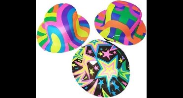 Free And Easy Feesthoedje 12,3 Cm Neon 3 Stuks