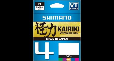 Shimano Kairiki 4 Braided Vislijn - 300m - 0.13mm - Multicolor