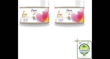 2 x Dove Bath Therapy Glow - Bodyscrub - Bloedsinaasappel & Rabarber - 295 ml - Grootverpakking - Vaatwasstrips - Huid Verzorging - Huid Stralen - Huid Glans - Huid Exfoliatie - Huid Hydratatie