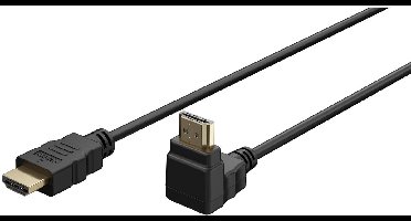 Goobay High Speed HDMI-kabel 90° met Ethernet, 4K/60 Hz, 3 m, zwart, De hoek van 90° van de stekker maakt een haakse verbinding mogelijk