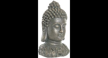 Item International Boeddha hoofd beeld Oriental - binnen / buiten - kunststeen - antiek goud - 20 x 39 cm - huis en tuin beelden - Old look