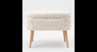 Skye Decor Mini Oslo - Poef met opbergruimte - 60 x 35 x 46 cm - Crème - Linnen