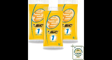 3 x Bic - Scheermesjes - Sensitive - Enkel Mesje - Wegwerpmesjes - 5 Scheermesjes - Wasstrips - Scheermesje - Wegwerpscheermesje - Gevoelige Huid - Roestvrij Staal - Polymerische Bekleding