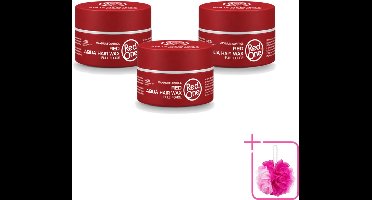 3 x Red One - Haarwax - Red - Aqua Hair Wax - Voor Stevige Styling & Glanzend Resultaat - 150 ml - Bulkverpakking - Haarwax - Douchemop - Strak haar