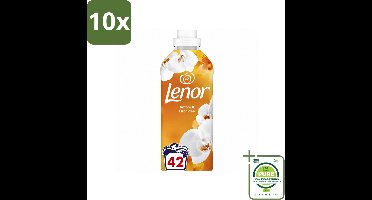 10 x Lenor - Wasverzachter - Amber & Orchidee - Fris & Zacht - 42 Wasbeurten - Grootverpakking - Vaatwasstrips - Wasverzachter - Geur - Ontspanning - Frisheid - Wasmachine