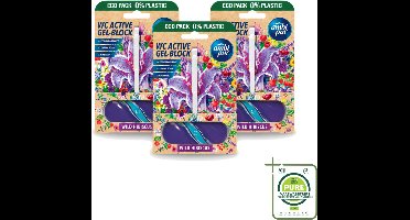 3 x Ambi Pur – Toiletblok – Wild Hibiscus – 45 g - Grootverpakking - Vaatwasstrips - Toiletblok - Fris Toilet - Geur Toilet - Kalkaanslag Voorkomen - Toilet Reinigen