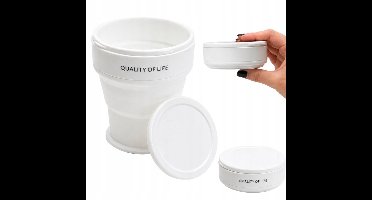 Opvouwbare Siliconen Beker 200ml met Deksel - Camping & Strand