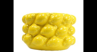 Bloempot citroen plantenbak keramiek geel Ø18,5cm H12cm