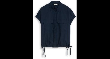 Tom Tailor - Losvallende popeline blouse - Maat 40 - sky captain blue