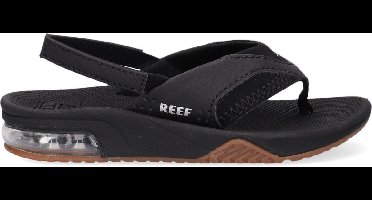 Reef Little Fanning Jongens Slippers - Black/Silver - Maat 19.20