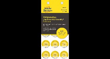 120x teststickers getest volgens DGUV 2018-2023 20mm geel vinyl